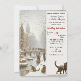 Invitation Célébrations d'hiver dans la neige, avec Kittens
