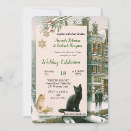 Invitation Célébrations d'hiver dans la neige, avec Kittens