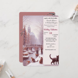 Invitation Célébrations d'hiver dans la neige, avec Kittens