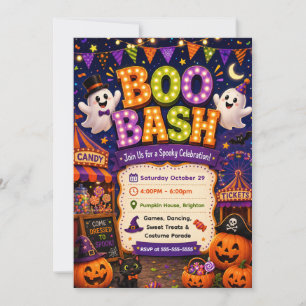 Invitation Célèbre Fête de Boo Mignonne et Spooky