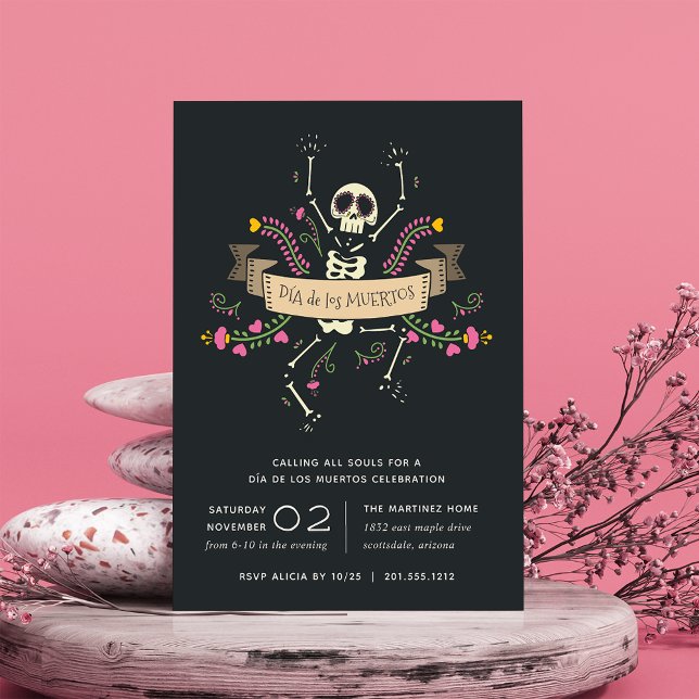 Invitation Célèbre Skeleton Día de los Muertos (Créateur téléchargé)