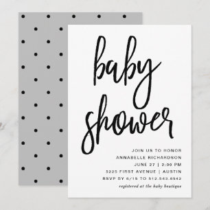 Invitation Célébrer   Baby shower de typographie moderne