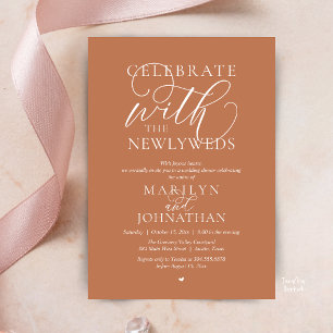 Invitation Célébrez avec les jeunes mariés, Dîner de mariage 