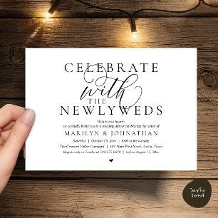 Invitation Célébrez avec les jeunes mariés, Dîner de mariage 