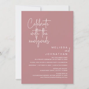 Invitation Célébrez Avec Les Nouveaux Mariés, Mariage Elopeme