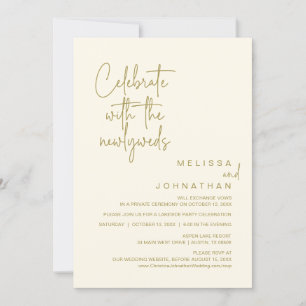 Invitation Célébrez Avec Les Nouveaux Mariés, Mariage Elopeme