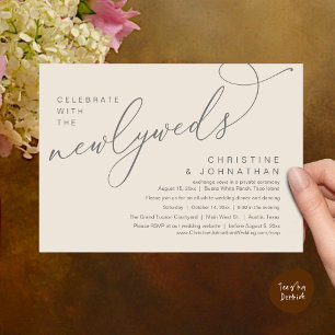Invitation Célébrez avec les nouveaux mariés, Mariage romanti