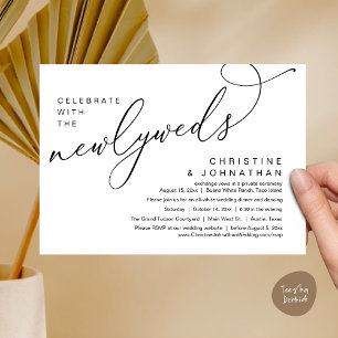 Invitation Célébrez avec les nouveaux mariés, Mariage romanti