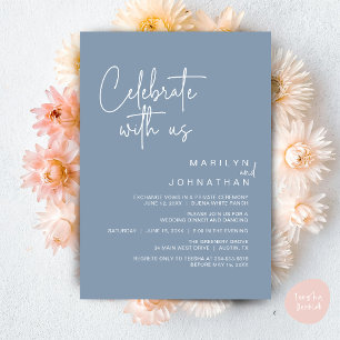 Invitation Célébrez avec nous, Dîner de Mariage Intime