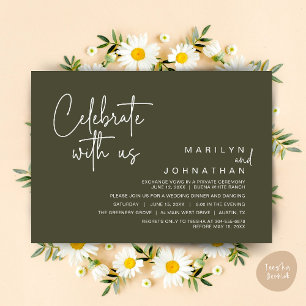 Invitation Célébrez avec nous, Dîner de Mariage Intime