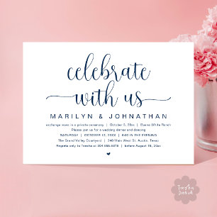 Invitation Célébrez avec nous, Dîner de Mariage Intime