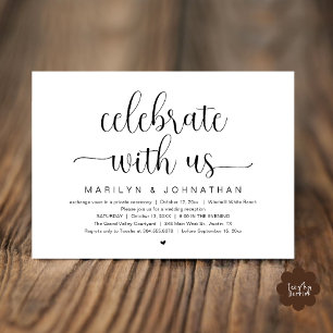 Invitation Célébrez avec nous Dîner de réception de mariage é