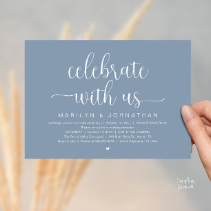 Invitation Célébrez avec nous Dîner de réception de mariage é