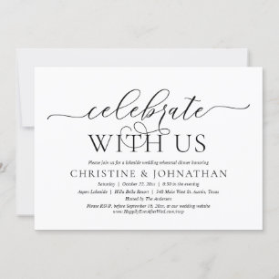 Invitation Célébrez Avec Nous, Dîner De Répétition Mariage