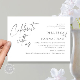 Invitation Célébrez avec nous, Dîner de répétition Mariage mo