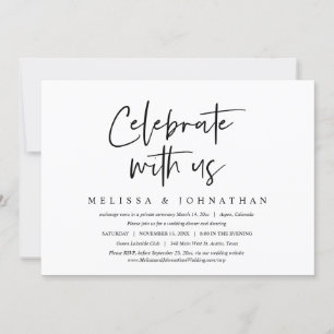 Invitation Célébrez avec nous, dîner d'élopement de mariage