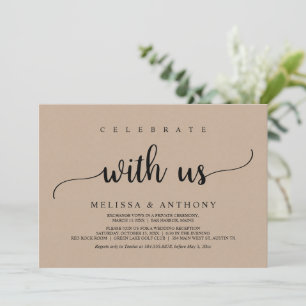 Invitation Célébrez avec nous, dîner d'élopement de mariage r