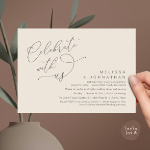 Invitation Célébrez avec nous, Dîner Mariage romantique