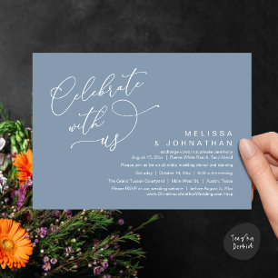 Invitation Célébrez avec nous, Dîner Mariage romantique