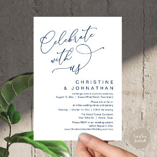 Invitation Célébrez avec nous, Dîner Mariage romantique Danci