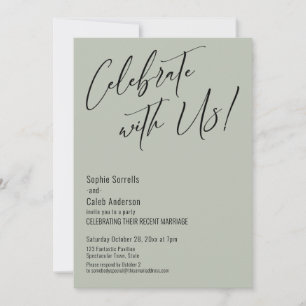 Invitation Célébrez avec nous ! Élégante Moderne Fête Vert Sa