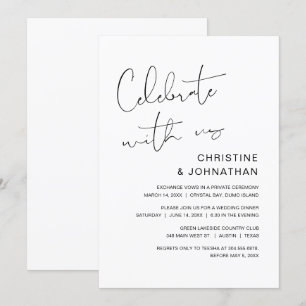 Invitation Célébrez avec nous, évasion moderne de mariage