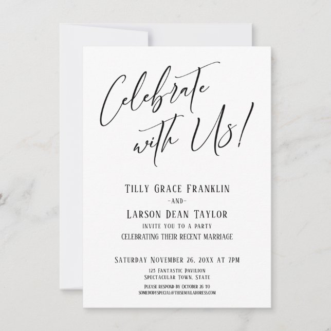 Invitation Célébrez avec nous ! Mariage élégant et moderne (Devant)