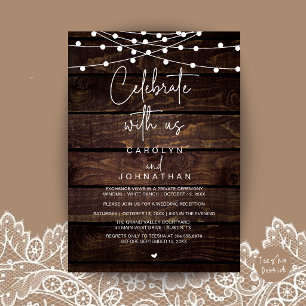 Invitation Célébrez avec nous, Mariage Fuite de String Lights