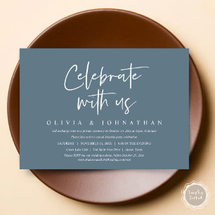 Invitation Célébrez avec nous, Mariage Intime et Décontracté