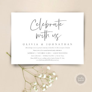 Invitation Célébrez avec nous, Mariage Intime et Décontracté
