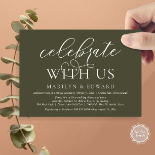 Invitation Célébrez avec nous, Mariage Intime et Fête d'Elope