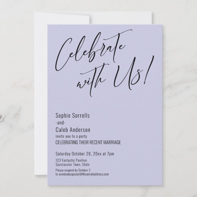 Invitation Célébrez avec nous ! Mariage moderne aux tons lava (Devant)