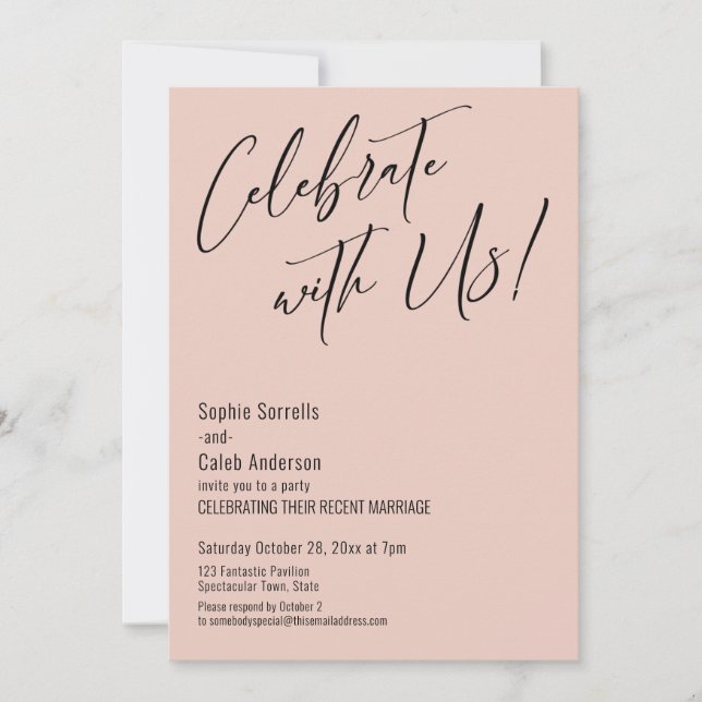 Invitation Célébrez avec nous ! Mariage moderne avec une touc (Devant)