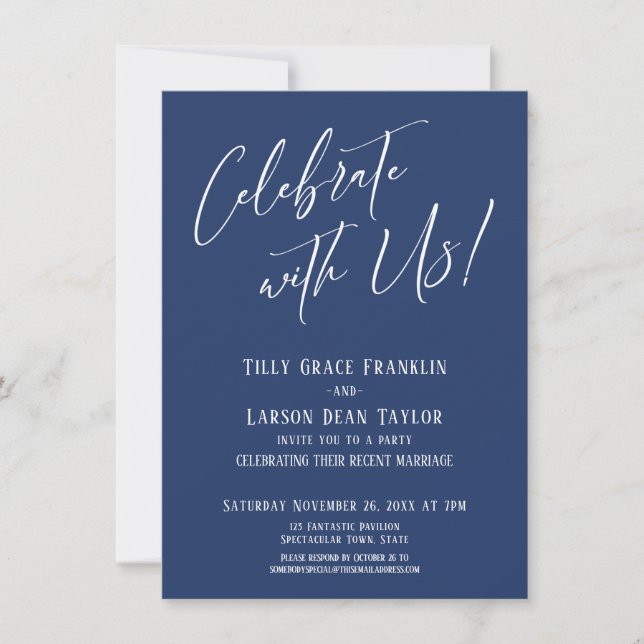 Invitation Célébrez avec nous ! Mariage moderne, tenue de soi (Devant)