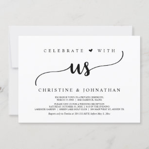 Invitation Célébrez avec nous, mariage rustique et fuguitive 