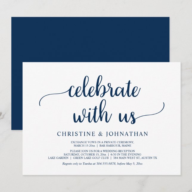 Invitation Célébrez avec nous, Mariage Rustique Fuite Party  (Devant / Derrière)
