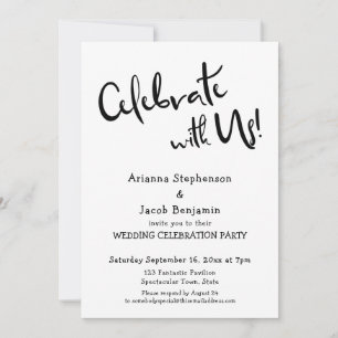 Invitation "Célébrez avec nous !" Mariage Simple et Décontrac