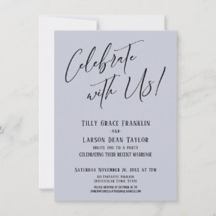 Invitation Célébrez avec nous ! Moderne mariage poussiéreux b