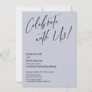 Invitation Célébrez avec nous ! Moderne mariage poussiéreux b