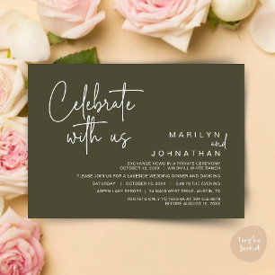 Invitation Célébrez avec nous, Post Mariage Elopement Party