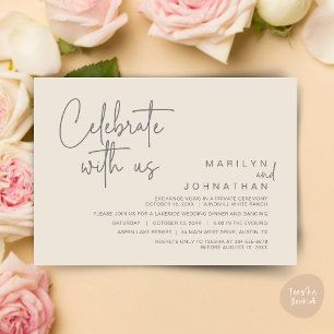 Invitation Célébrez avec nous, Post Mariage Elopement Party