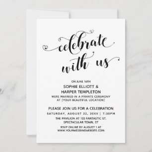 Invitation Célébrez avec nous Réception de calligraphie Heart