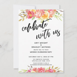 Invitation Célébrez avec nous Réception de mariage florale pe