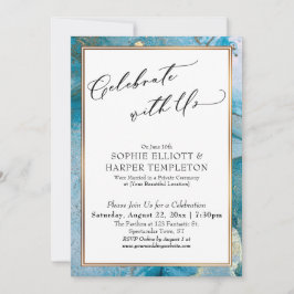 Invitation Célébrez avec nous Réception d'encre sarcelle et o