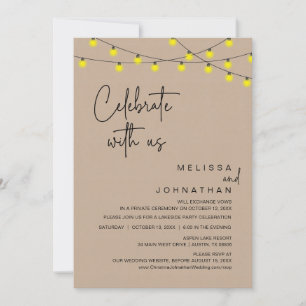 Invitation Célébrez Avec Nous, Rustique Dîner Mariage