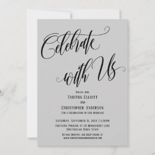 Invitation Célébrez avec Nous Script Élaboré Gris