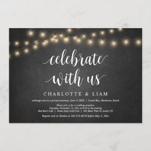 Invitation Célébrez avec nous, String Light, Mariage Elopemen