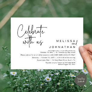 Invitation Célébrez avec nous, Wedding Réception Cash Bar