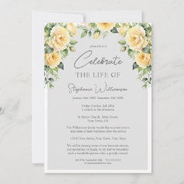 Invitation Célébrez la vie de 4 photos Funérailles de rose ja