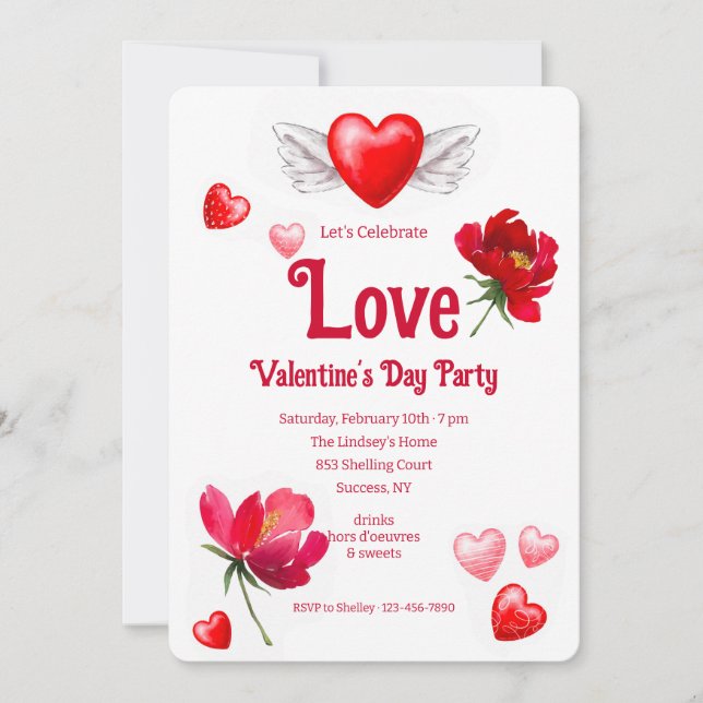 Invitation Célébrez l'amour (Devant)